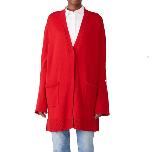 Mother of Pearl Sweaters - Mother of Pearl Red Maudi Longline Cardigan